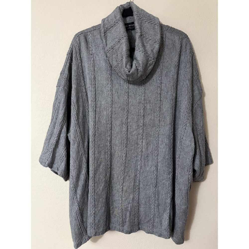 Lane Bryant Cowl Neck Cable Knit Poncho Sweater Grey Size 18/20